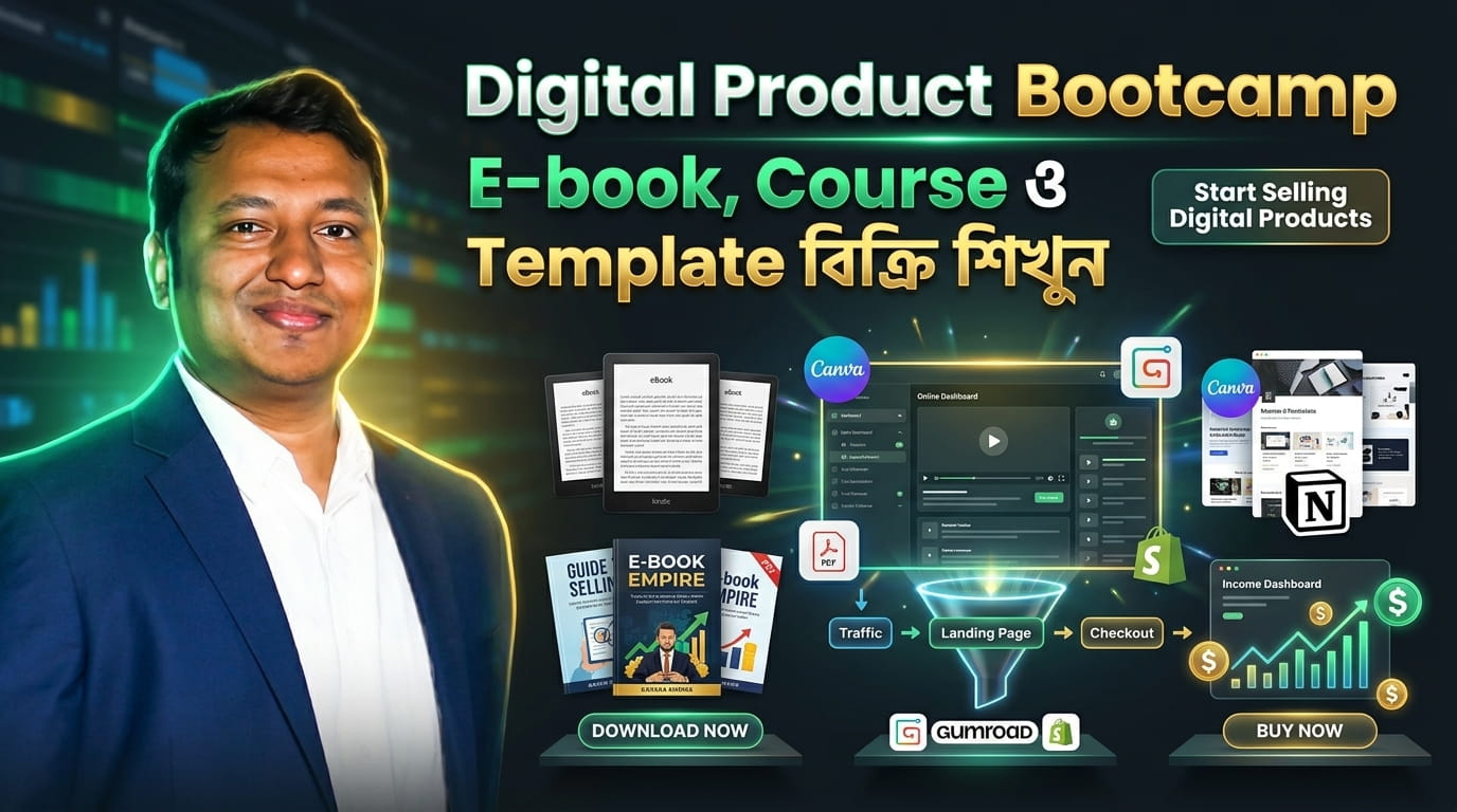 Digital Product Bootcamp: E-book, Course ও Template বিক্রি শিখুন