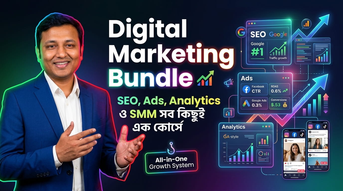 Digital Marketing Bundle: SEO, Ads, Analytics ও SMM সব কিছুই এক কোর্সে